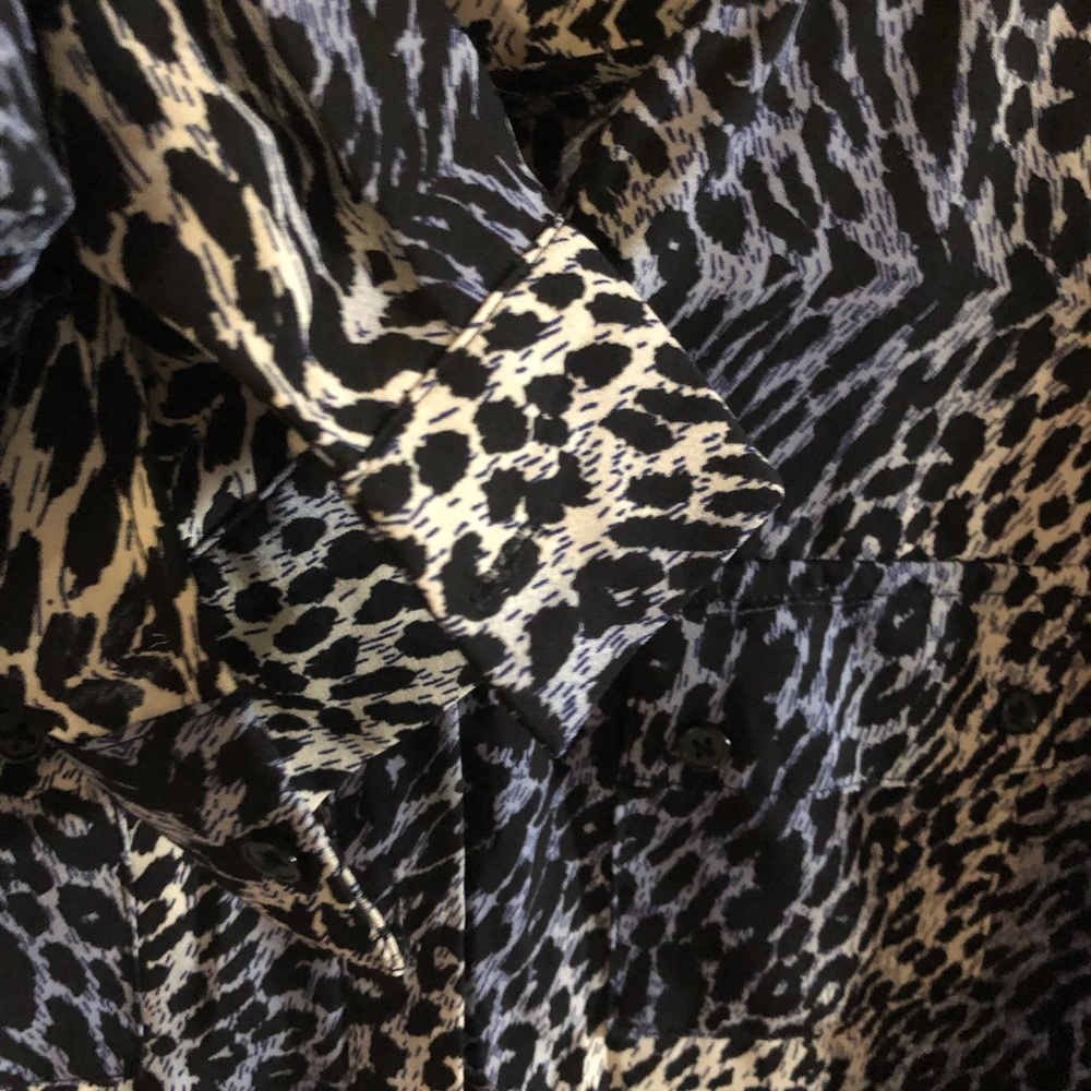 Fylo Leopard Animal Print Button Down Blouse - image 4